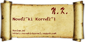 Nováki Kornél névjegykártya